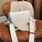 Crescent Bag Faux Leather with Zip and Removable Strap