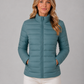 Puffer Jacket Polyester Slim Fit Lightweight with Stand Collar, Zip