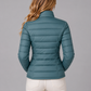 Puffer Jacket Polyester Slim Fit Lightweight with Stand Collar, Zip
