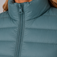 Puffer Jacket Polyester Slim Fit Lightweight with Stand Collar, Zip