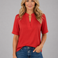 V-Neck Half Sleeve Blouse
