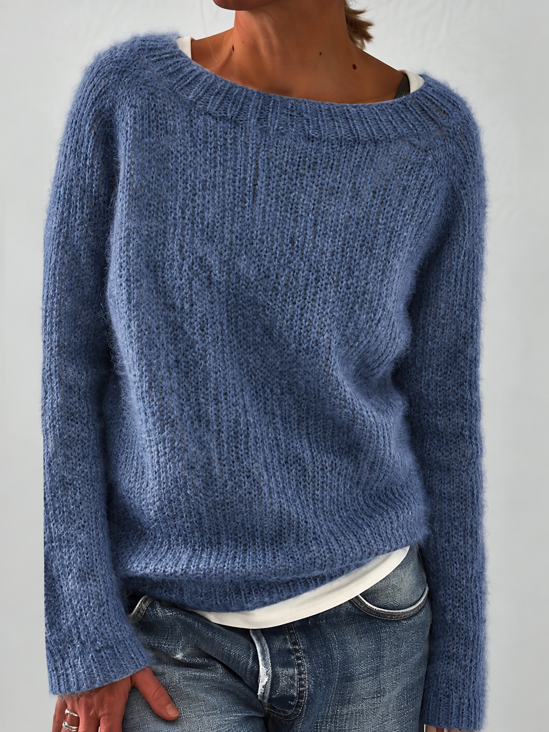 Fluffy Wide Neck Jumper