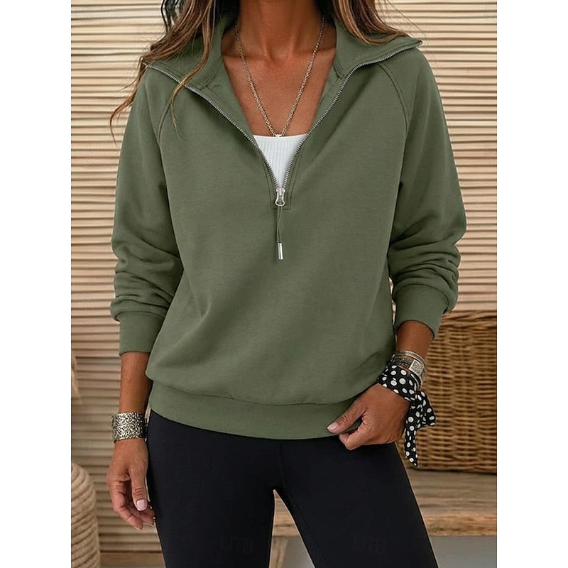 Lapel Collar Half-Zip Sweatshirt