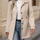Trench Coat Polyester Tailored with Adjustable Waist Belt