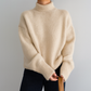 Fluffy Cotton Knit Roll Neck Jumper