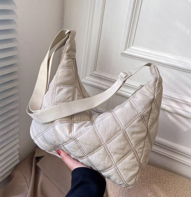 Crossbody Bag Quilted Nylon with Adjustable Shoulder Strap