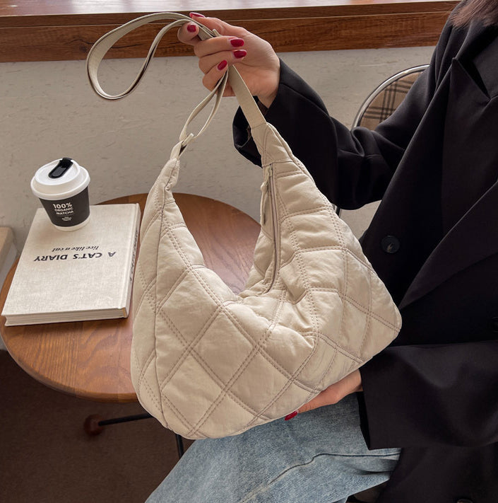 Crossbody Bag Quilted Nylon with Adjustable Shoulder Strap