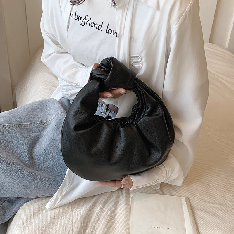 Top Handle Bag Faux Leather with Knotted Handle