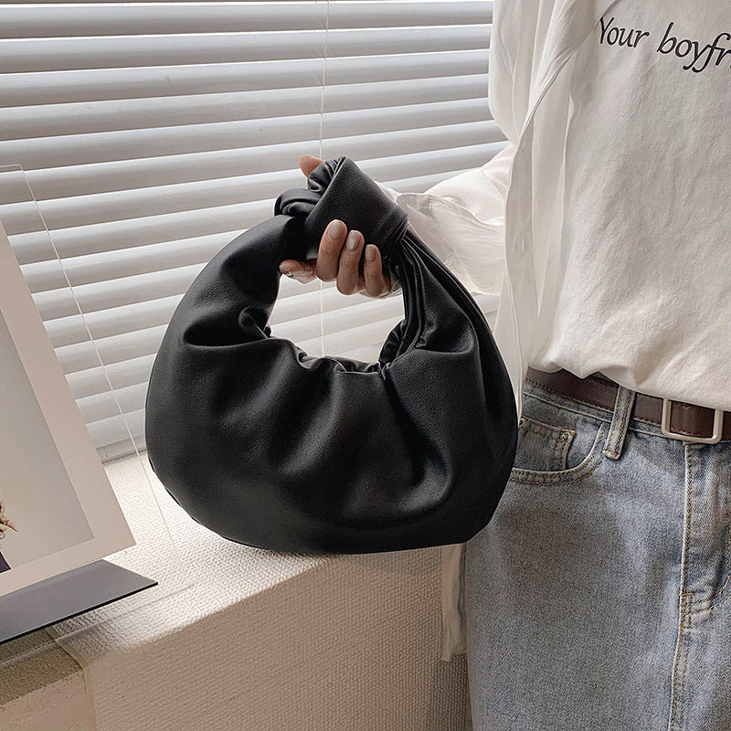 Top Handle Bag Faux Leather with Knotted Handle