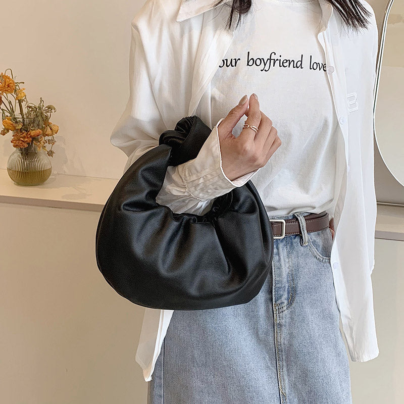 Top Handle Bag Faux Leather with Knotted Handle