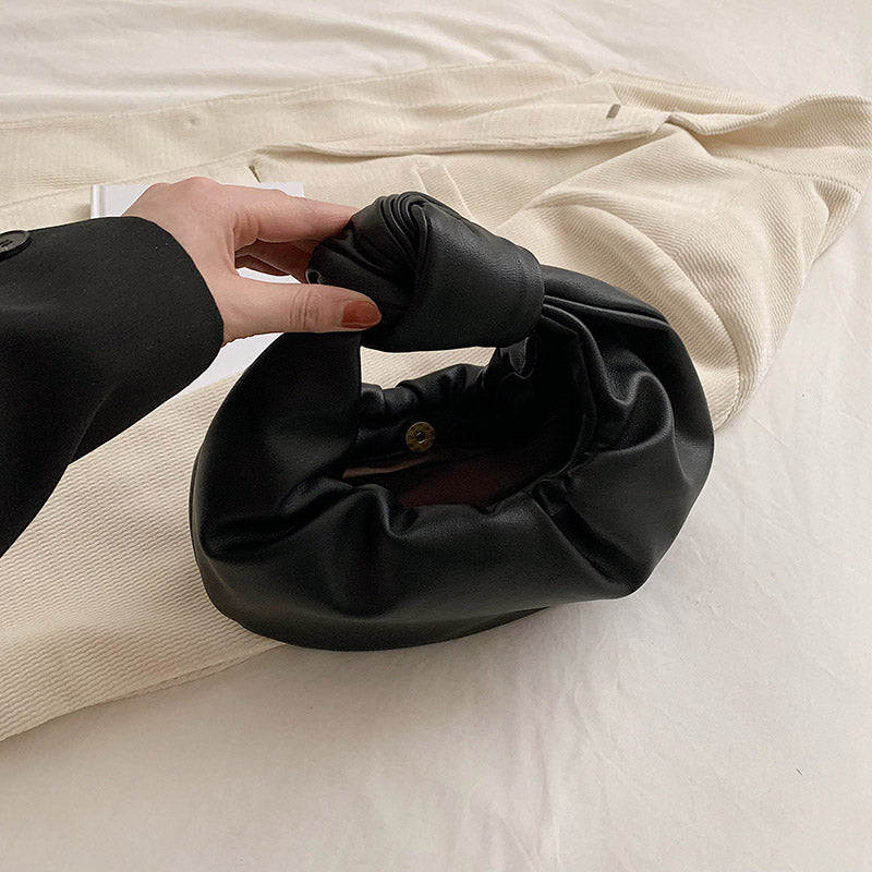 Top Handle Bag Faux Leather with Knotted Handle