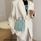 Phone Bag Faux Leather Woven with Top Handles and Strap
