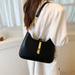 Shoulder Bag Faux Leather with Zip and Half-Chain Strap