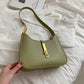 Shoulder Bag Faux Leather with Zip and Half-Chain Strap