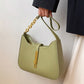 Shoulder Bag Faux Leather with Zip and Half-Chain Strap