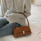 Shoulder Bag Faux Leather with Gold-Tone Hardware