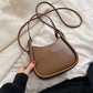 Top Handle Bag Faux Leather with Snap Clasp and Long Strap