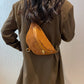 Belt Bag Corduroy with Faux Leather Trim and Removable Strap