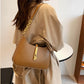 Shoulder Bag Faux Leather with Zip and Half-Chain Strap