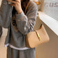 Shoulder Bag Faux Leather with Zip and Half-Chain Strap