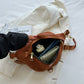Belt Bag Corduroy with Faux Leather Trim and Removable Strap