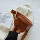 Belt Bag Corduroy with Faux Leather Trim and Removable Strap