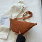 Belt Bag Corduroy with Faux Leather Trim and Removable Strap