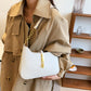 Shoulder Bag Faux Leather with Zip and Half-Chain Strap