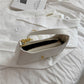 Shoulder Bag Faux Leather with Zip and Half-Chain Strap