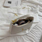 Shoulder Bag Faux Leather with Zip and Half-Chain Strap