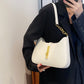 Shoulder Bag Faux Leather with Zip and Half-Chain Strap