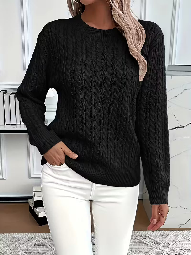 Twist Cable Round Neck Jumper