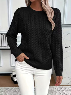 Twist Cable Round Neck Jumper