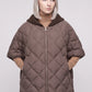 Quilted Cape Gilet with Knitted Hood