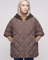 Quilted Cape Gilet with Knitted Hood