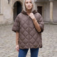 Quilted Cape Gilet with Knitted Hood