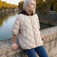 Quilted Cape Gilet with Knitted Hood