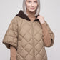Quilted Cape Gilet with Knitted Hood