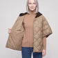 Quilted Cape Gilet with Knitted Hood