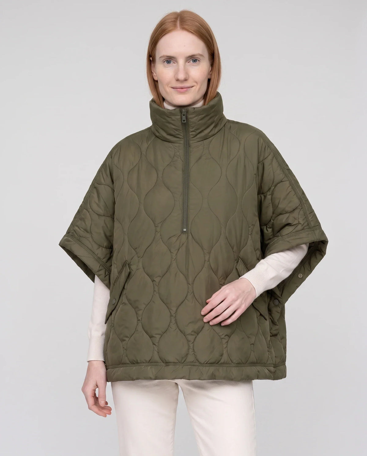 Quilted Cape Gilet with Half-Zip