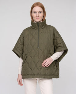Quilted Cape Gilet with Half-Zip