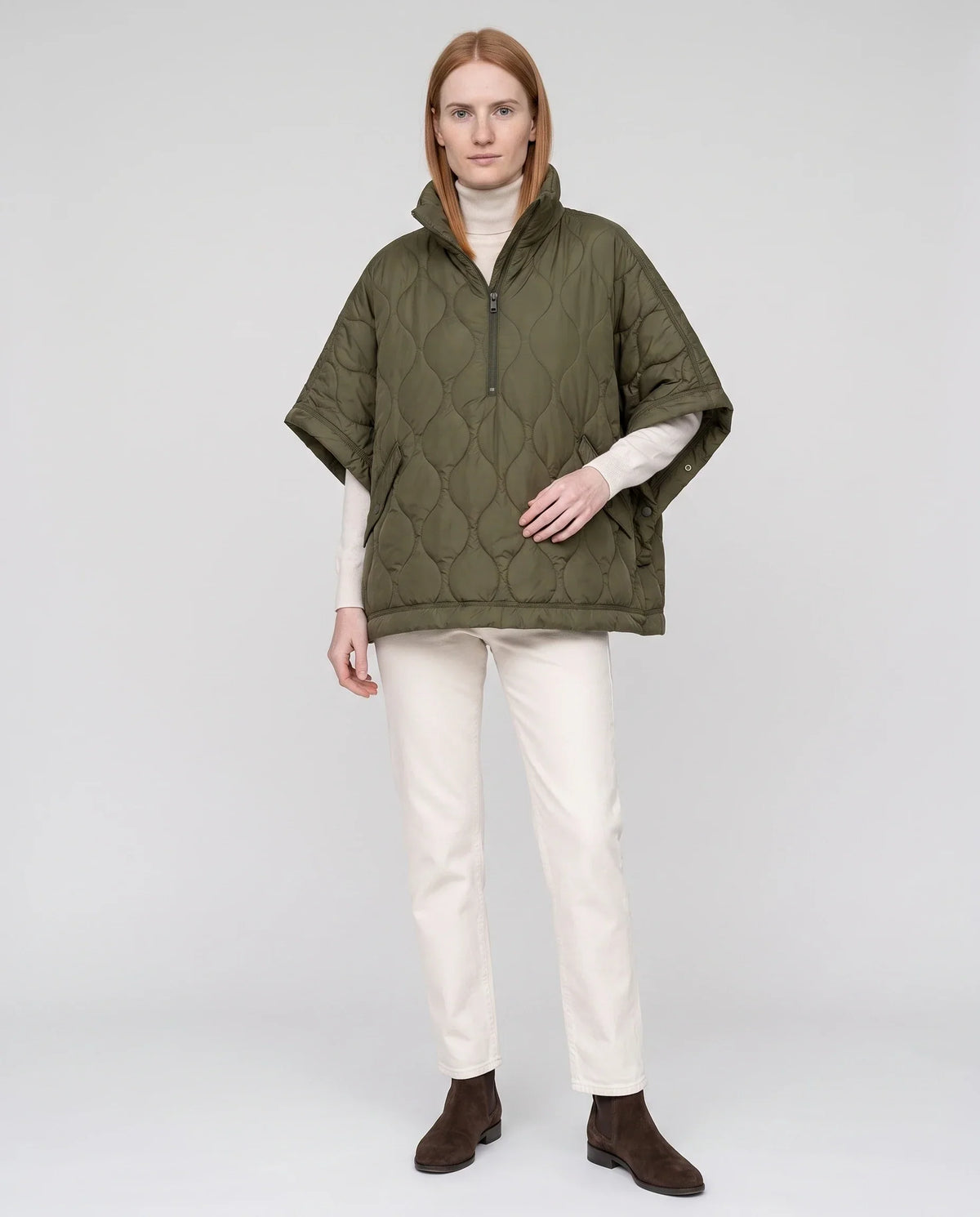 Quilted Cape Gilet with Half-Zip