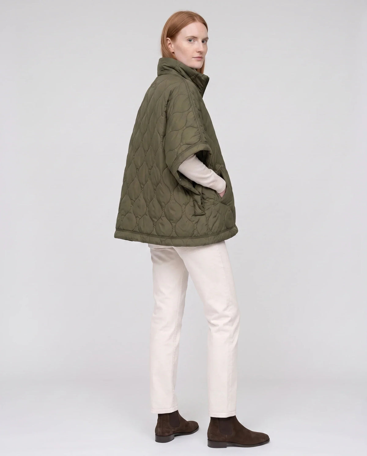 Quilted Cape Gilet with Half-Zip