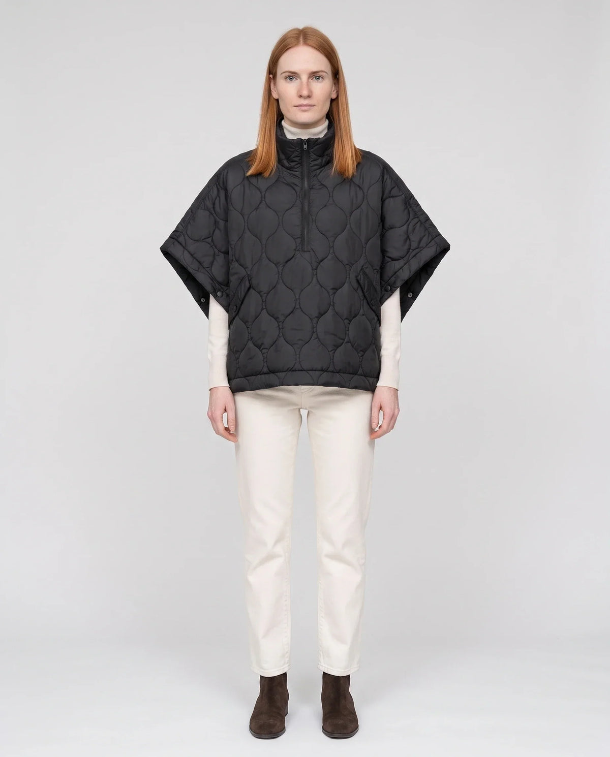 Quilted Cape Gilet with Half-Zip