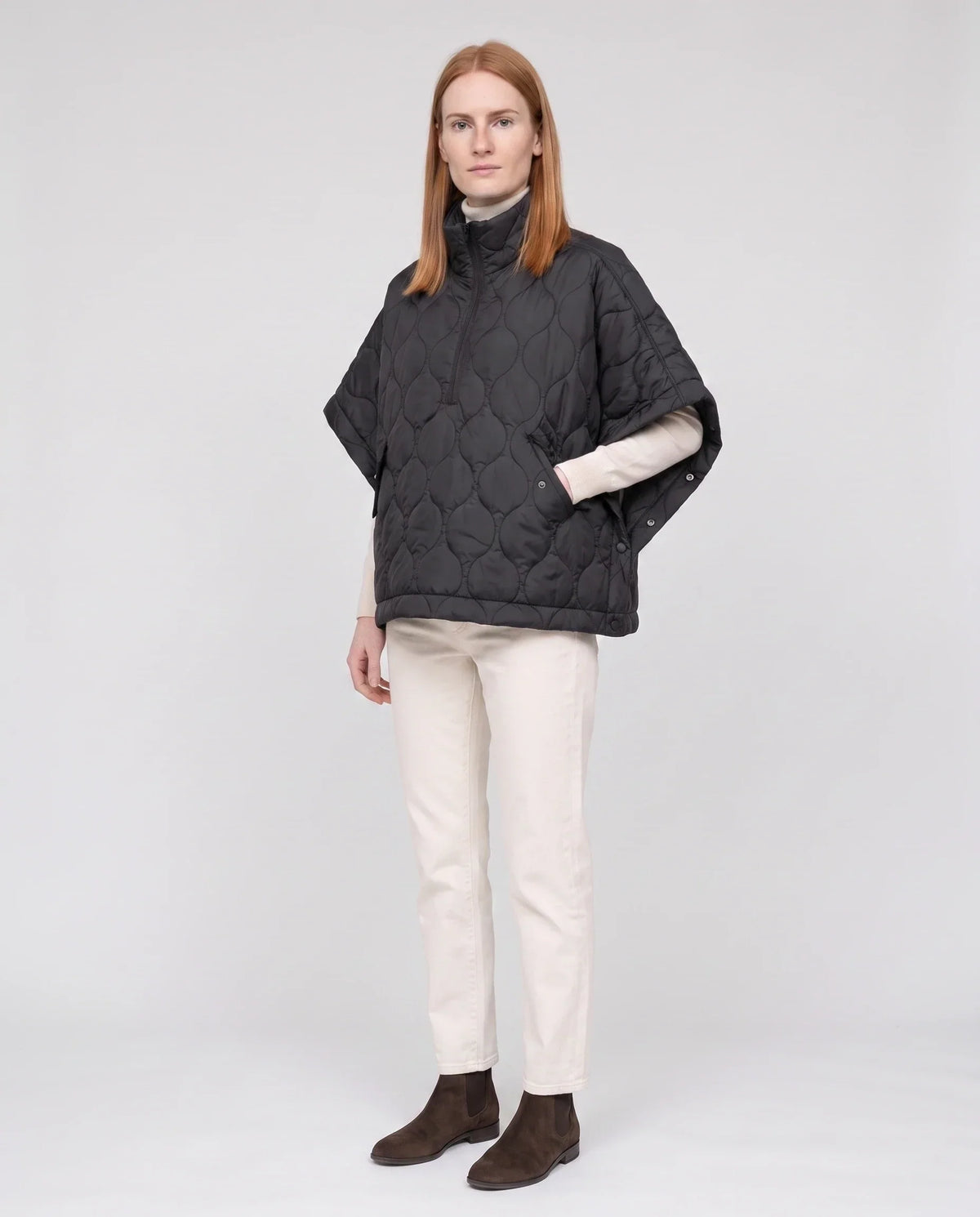 Quilted Cape Gilet with Half-Zip