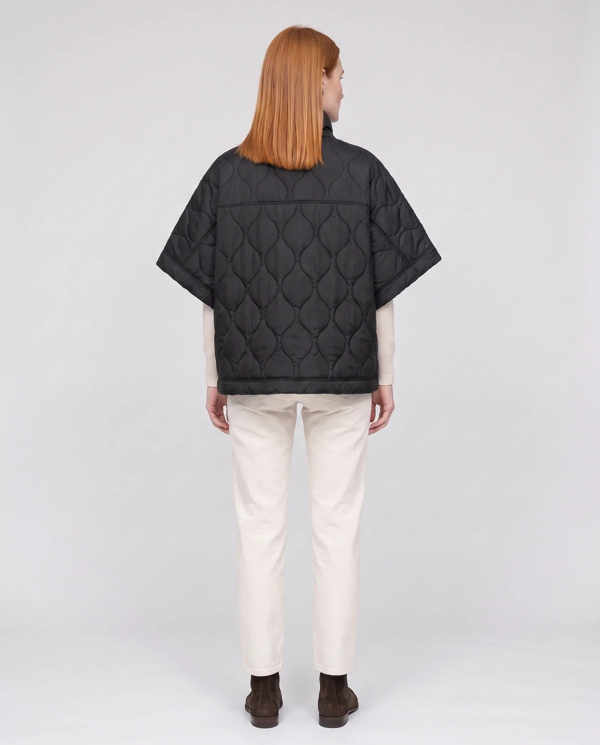 Quilted Cape Gilet with Half-Zip