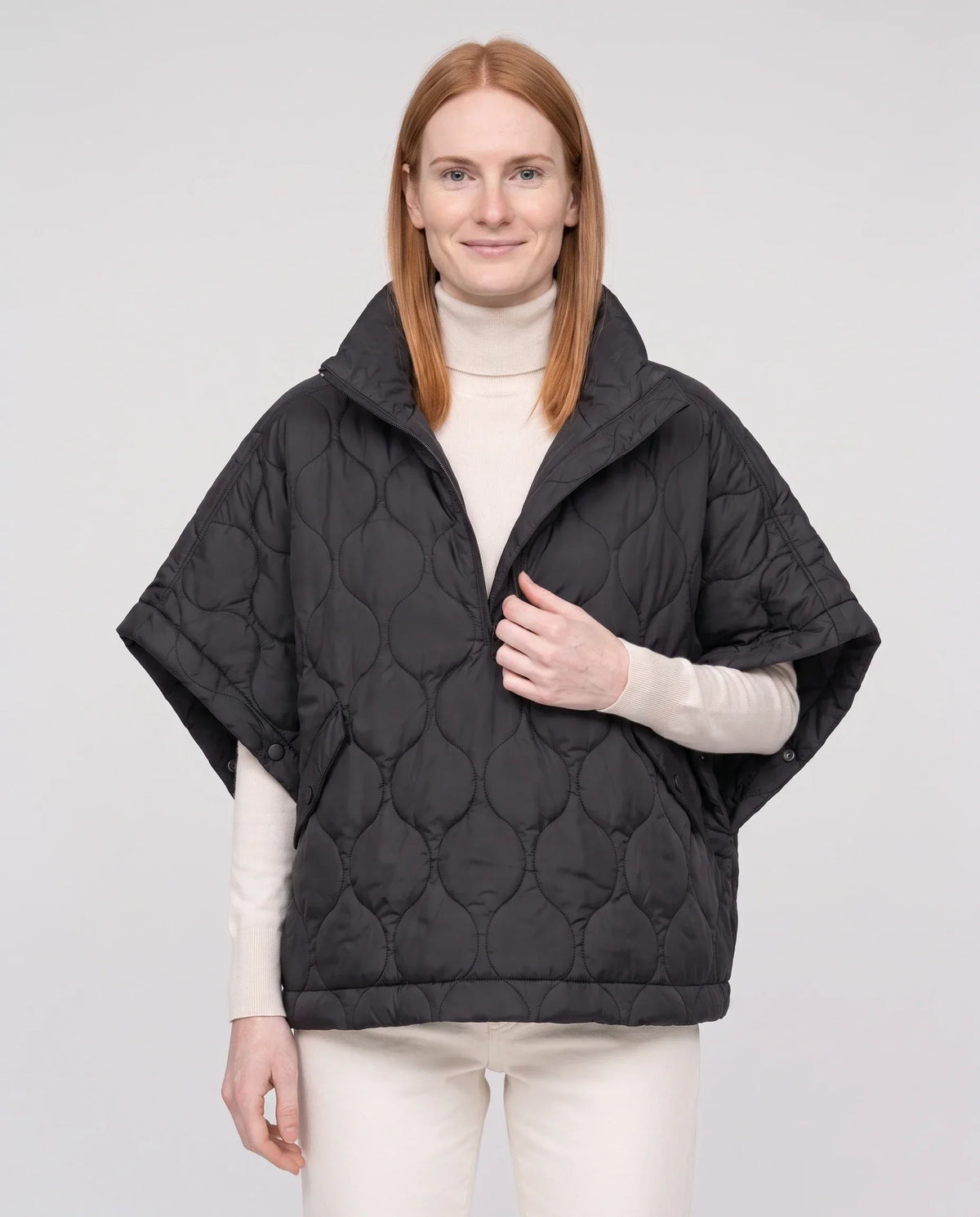 Quilted Cape Gilet with Half-Zip