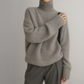 Fluffy Cotton Knit Roll Neck Jumper