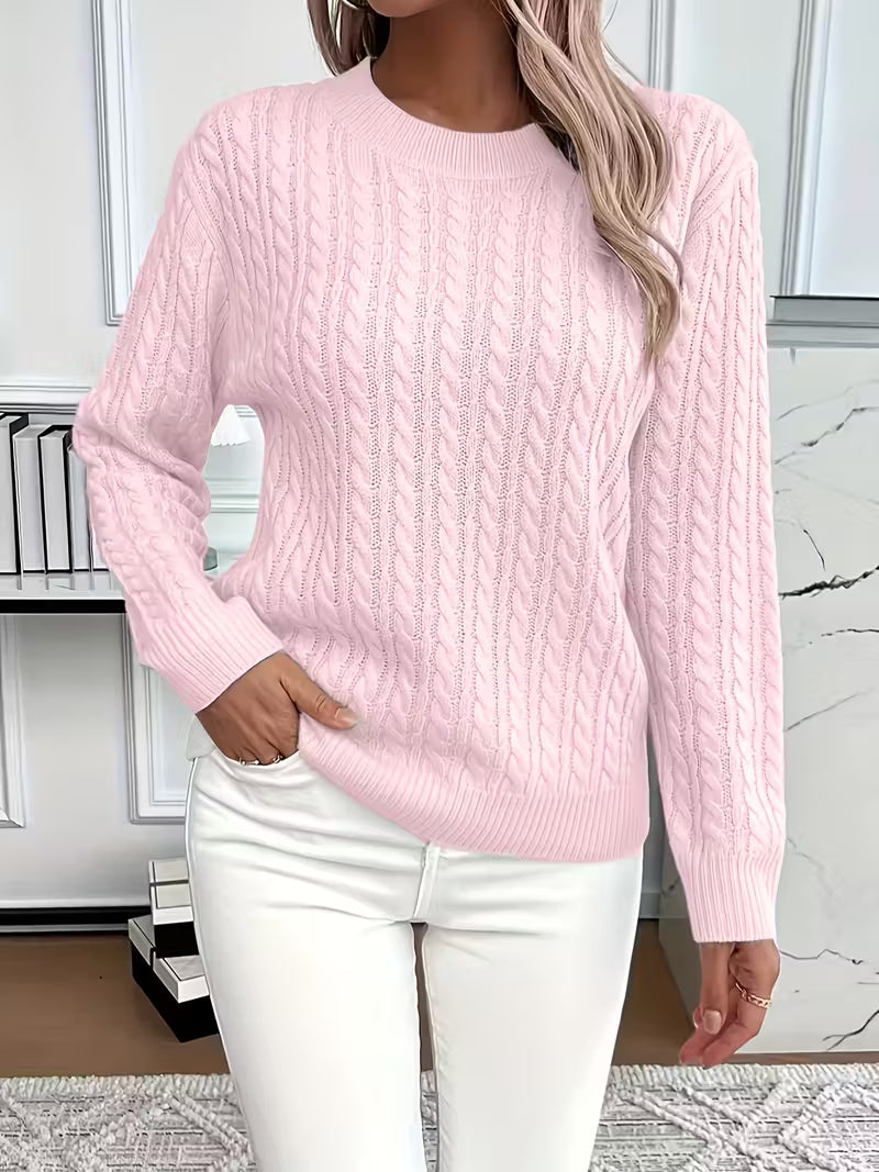 Twist Cable Round Neck Jumper