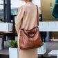 Top Handle Bag Faux Leather with Removable Strap and Zip Top